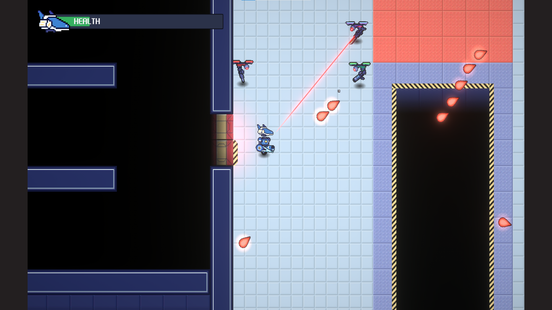 Screenshot of the Genesis Tower game featuring a section of the level with different enemies