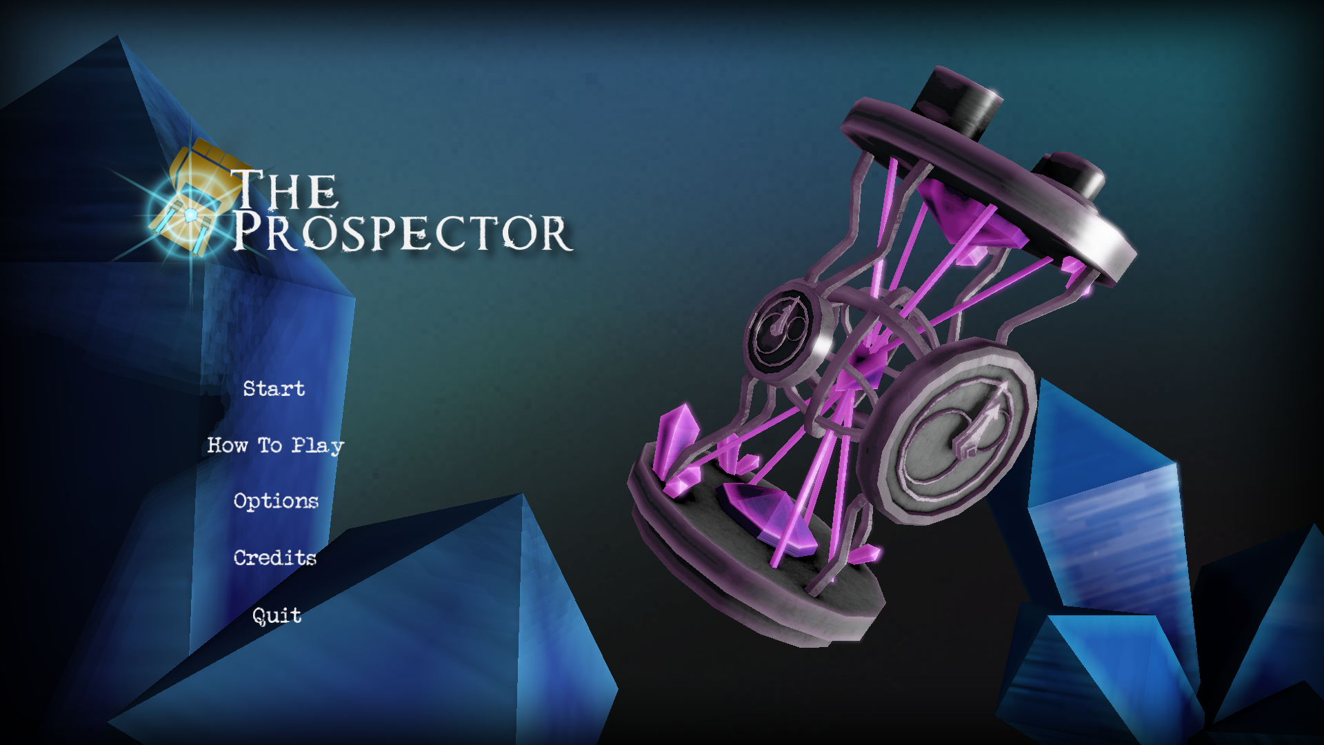 Screenshot of the main menu of the game "The Prospector"