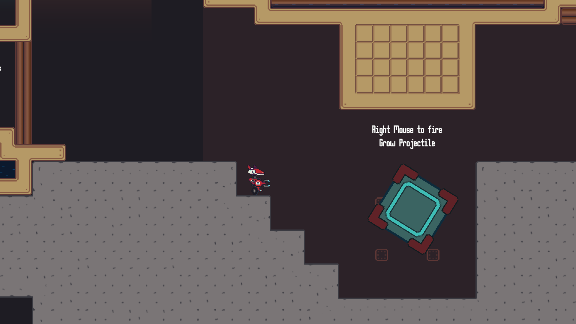 Screenshot of Boxed To Scale, featuring a section of the tutorial that teaches players to grow boxes.